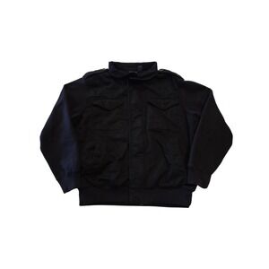 IZOD Jeans Men's XL Black Hybrid Utility Jacket Sweatshirt Sleeves Full Zip